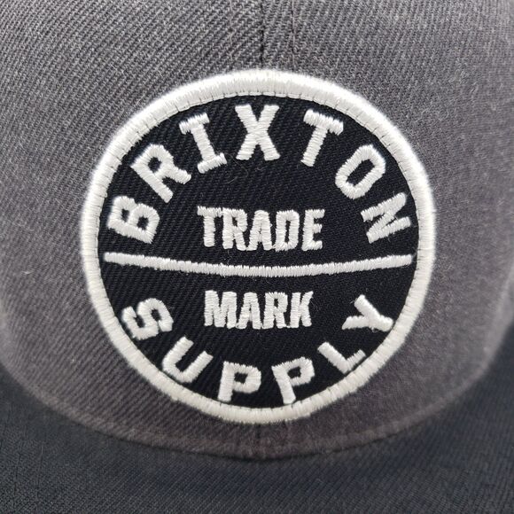 BRIXTON Supply Oath III Snapback Hat Grey & Black Adjustable Wool Cap - Picture 2 of 9